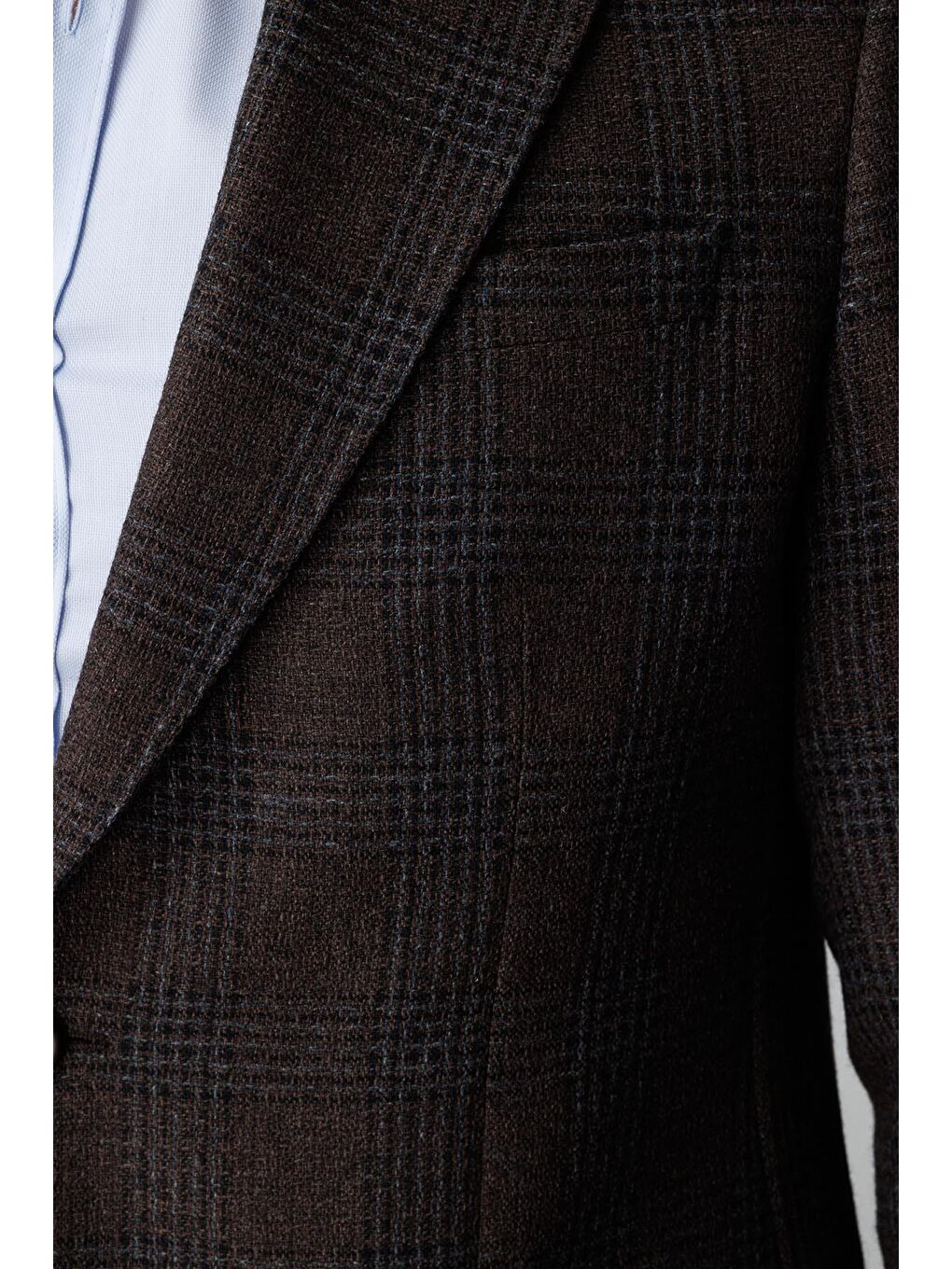 Kahverengi Erkek Kahve  / Rahat Kalip Mono Yaka Ceket-3