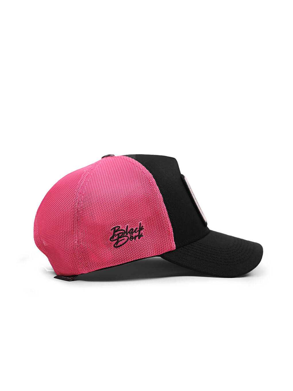 Kedi Logolu Cordura Siyah-Pembe Trucker Şapka-1