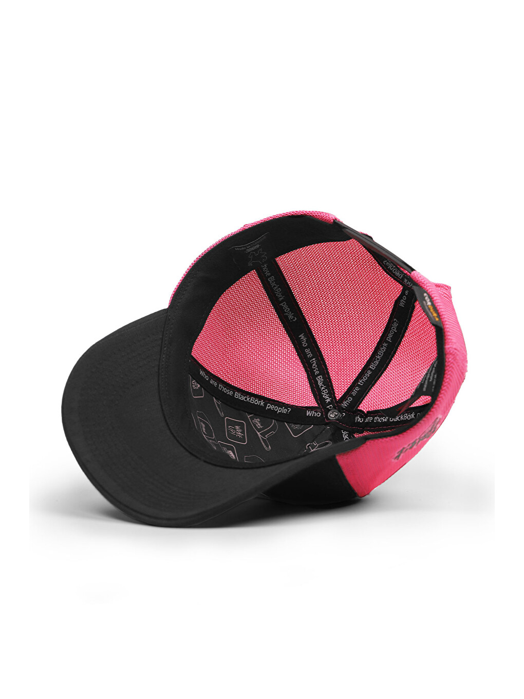 Kedi Logolu Cordura Siyah-Pembe Trucker Şapka-4