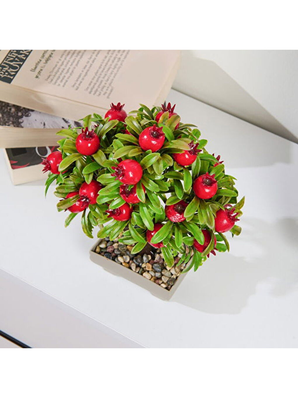 Yapay Nar Ağacı - Kırmızı - 24x18 cm-2