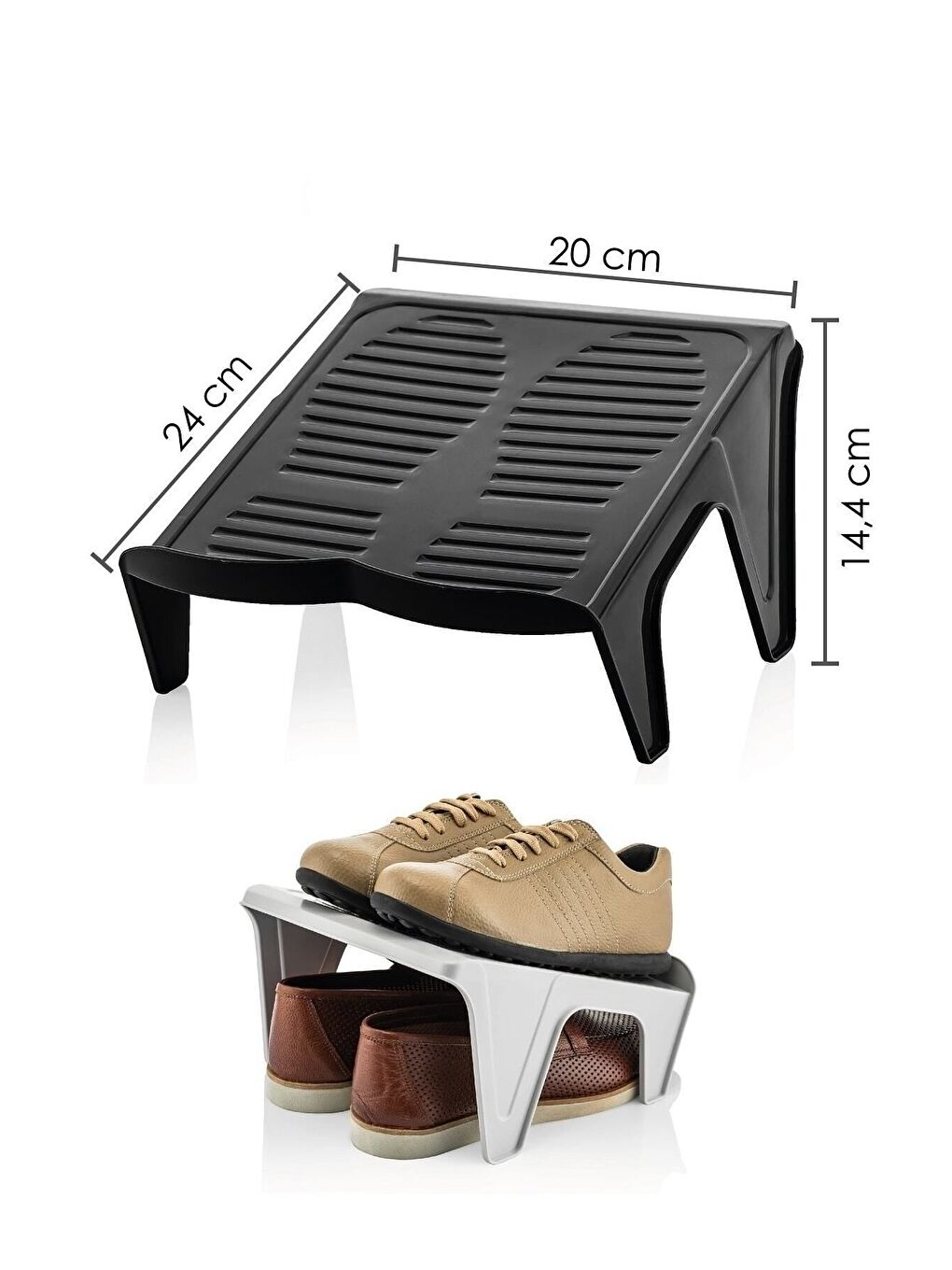 Siyah 10lu Çiftli Ayakkabı Düzenleyici Rampa-1