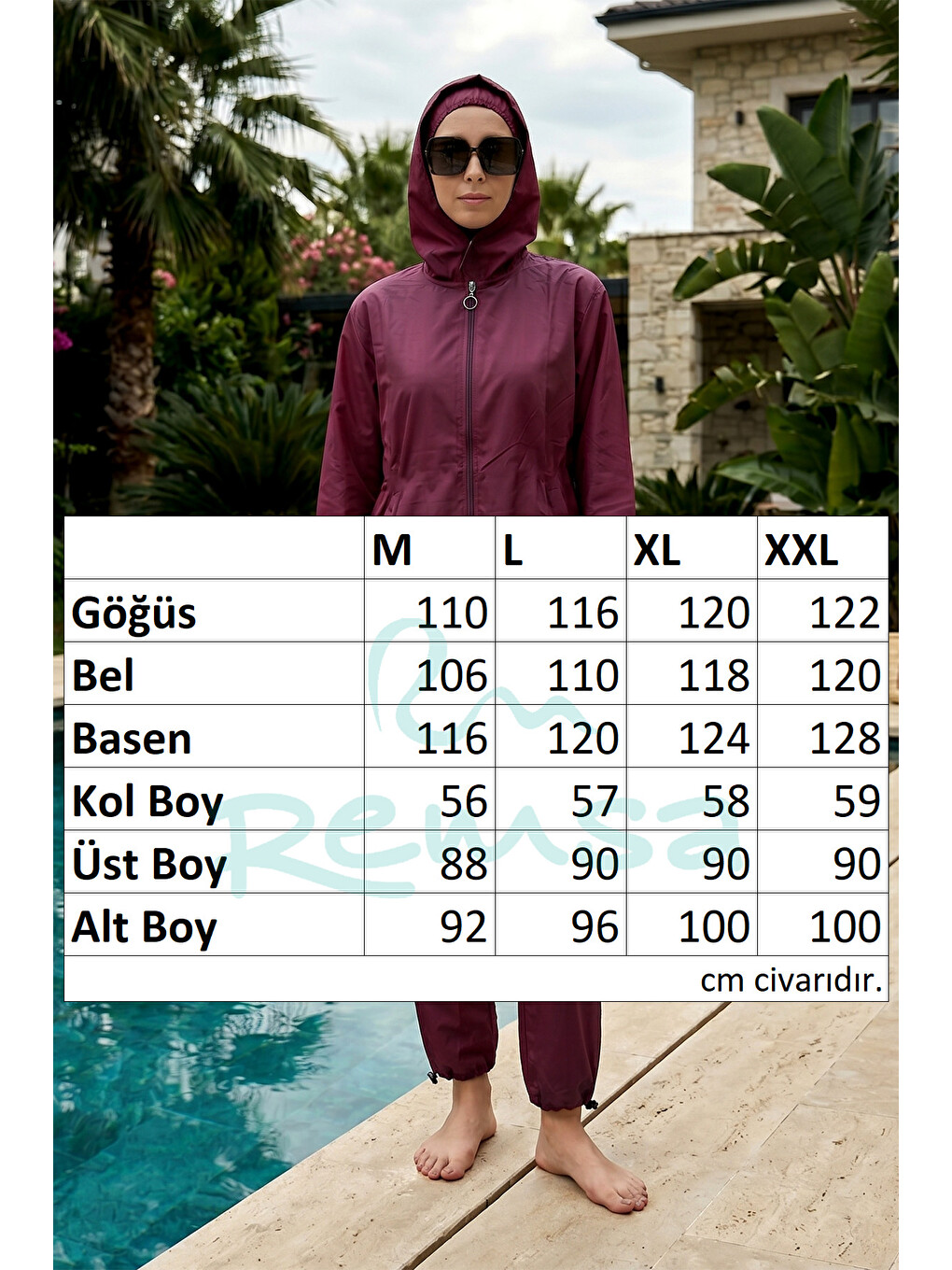 Paraşüt Tam Kapalı Tesettür Mayo 01 Mürdüm-3
