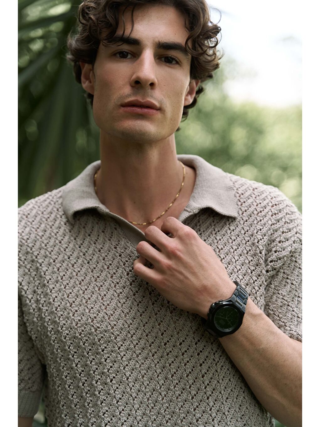 Bej Peter Erkek Polo Yaka Vizon Triko T-Shirt-6