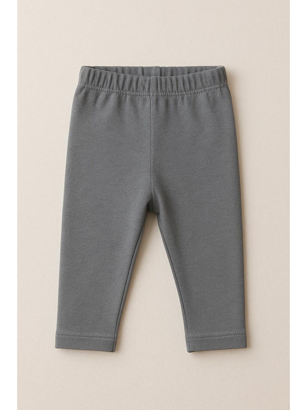 Gri Unisex Bebek Üçlü Düz Renkli Organik Kumaş 3'Lü Tayt Seti İlkbahar Yazlık-4