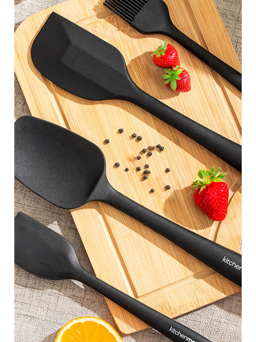 Perotti Siyah 15675 Kitchenmate Juan Black 6 Parça Silikon Spatula Seti - 1