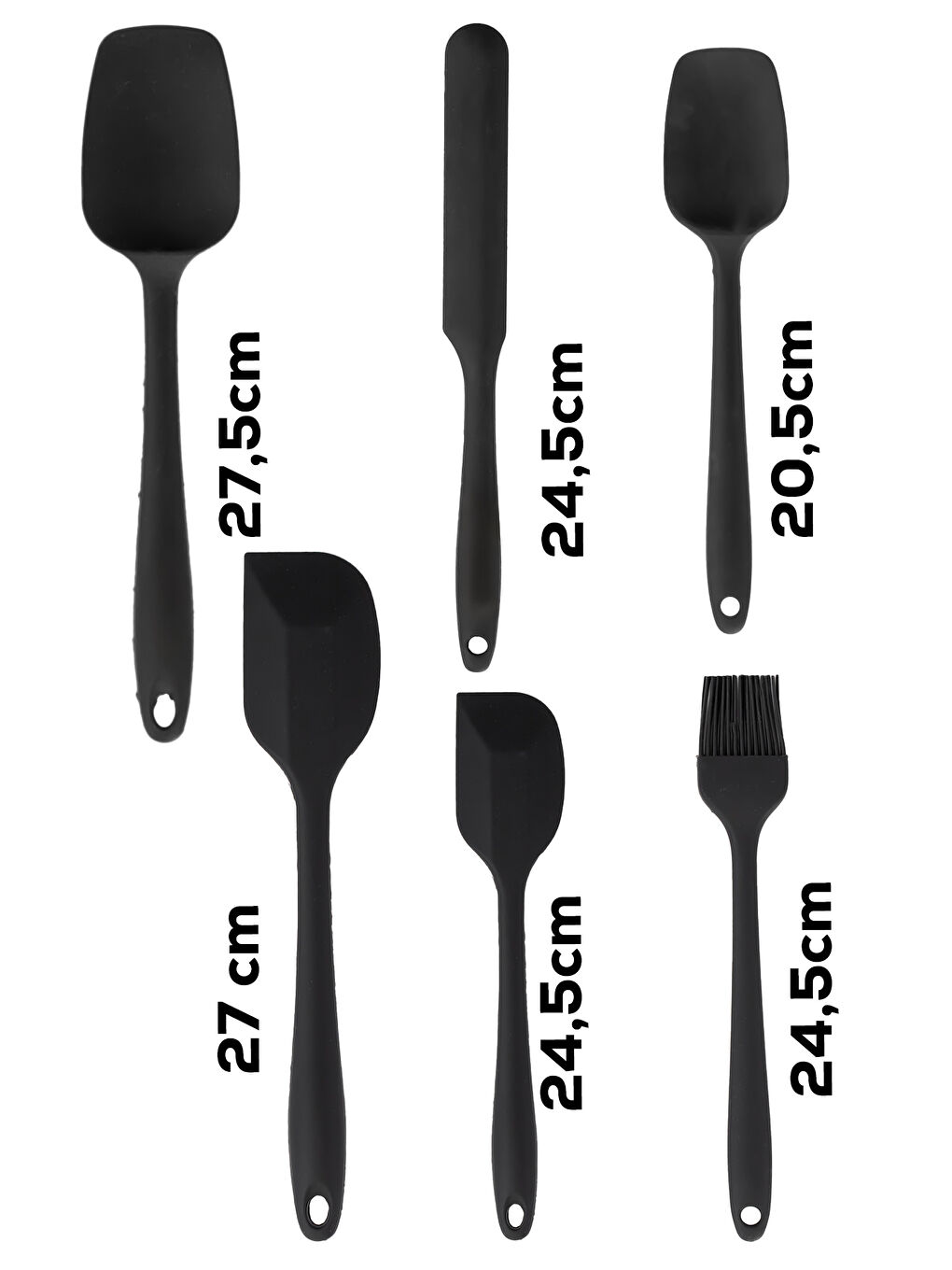 Perotti Siyah 15675 Kitchenmate Juan Black 6 Parça Silikon Spatula Seti - 2