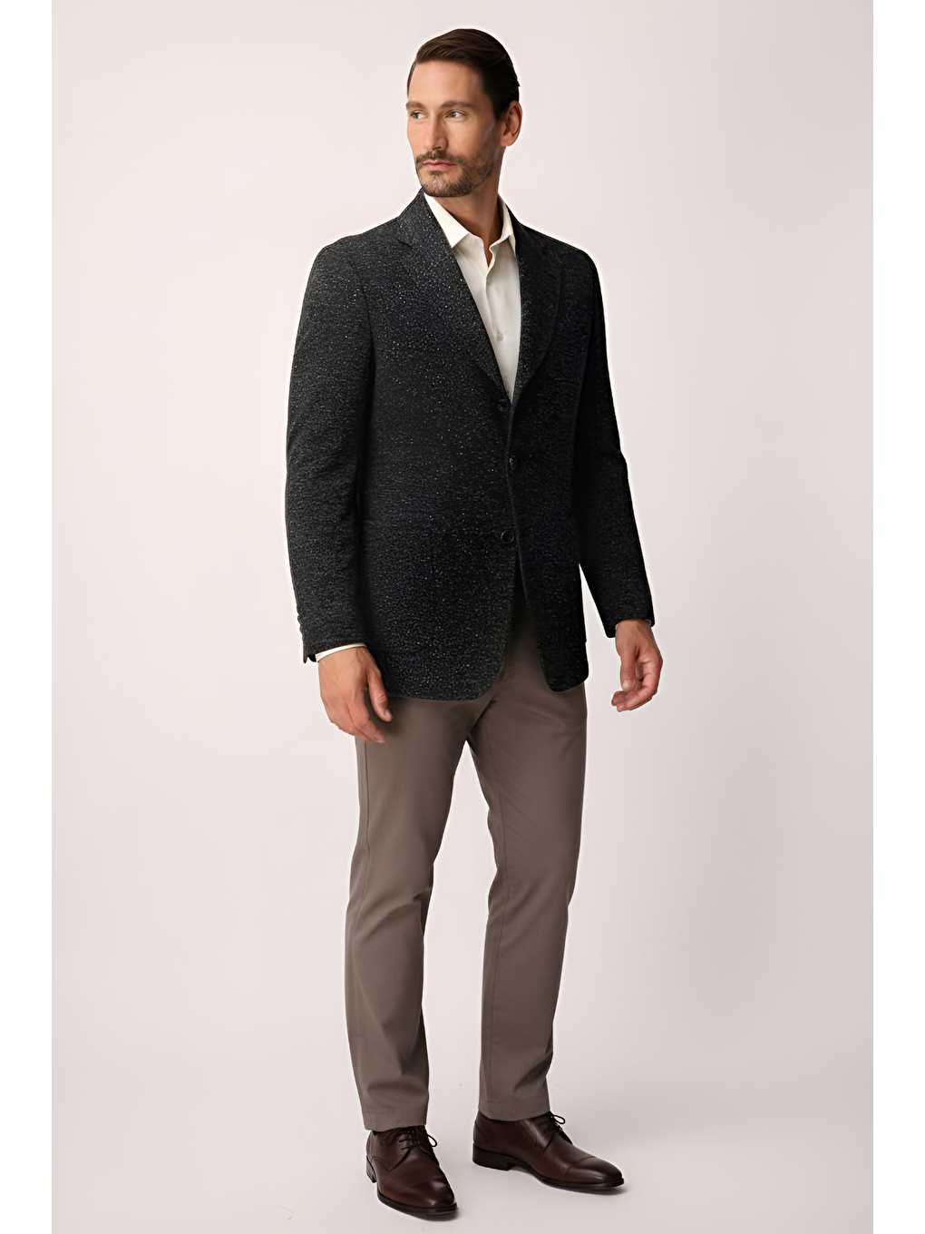 Siyah Barı (4 Drop) / Geniş Kalıp Mono Yaka Ceket