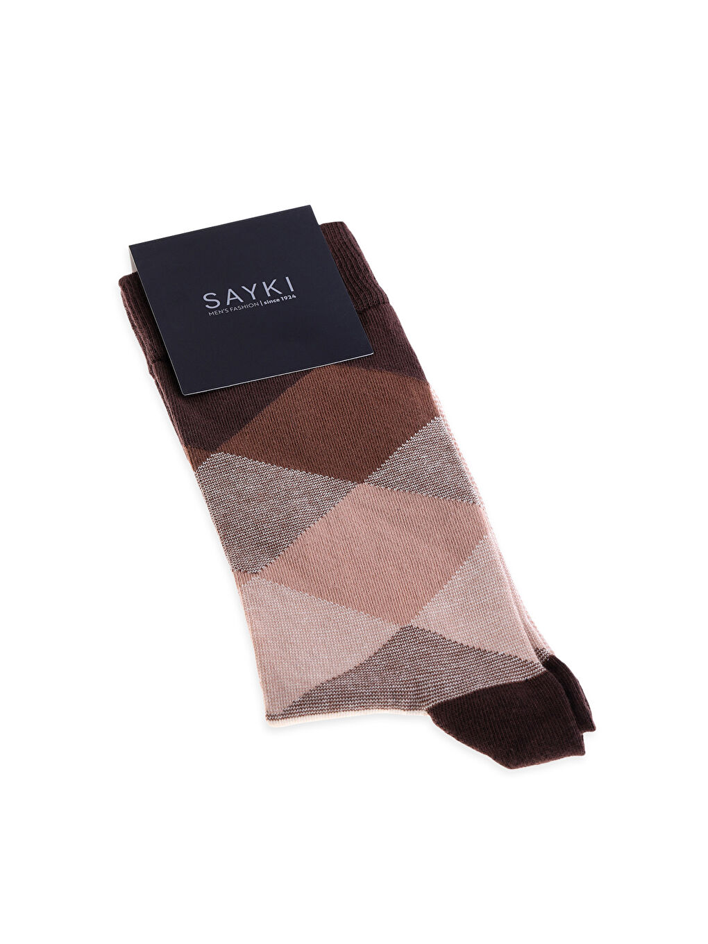 Kahverengi Desenli Pamuk Soket Çorap