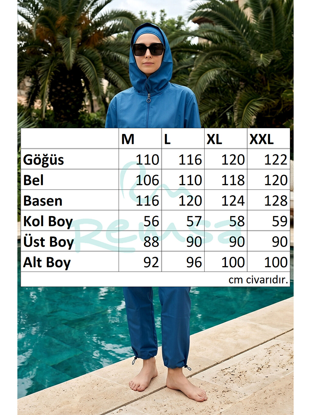Paraşüt Tam Kapalı Tesettür Mayo 01 Açık Lacivert-3
