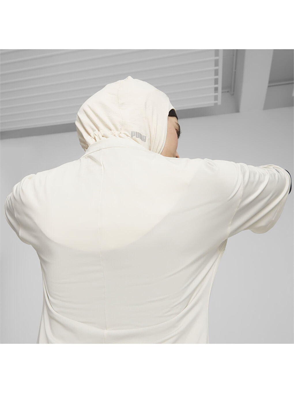 Beyaz Modest Kadın Geniş Kesim Antrenman Tişört-2