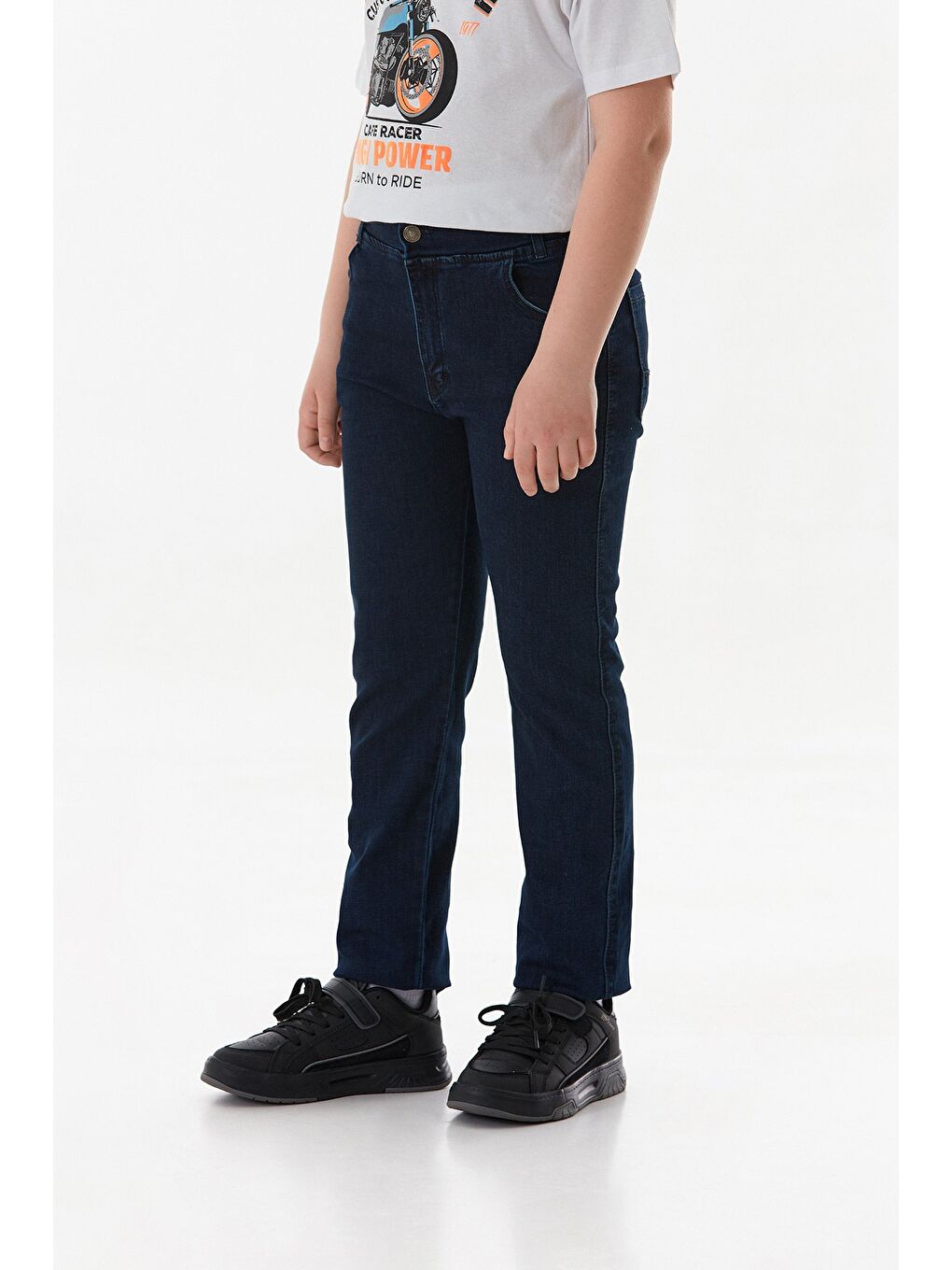 Lacivert Beli Lastikli Erkek Çocuk Jean-3