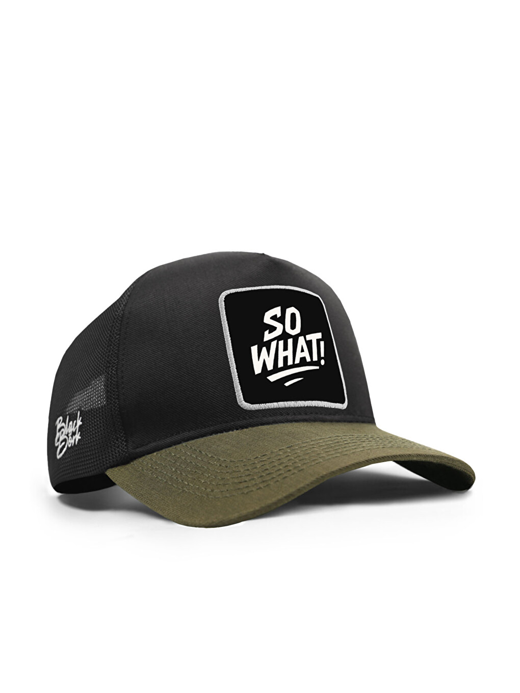 So What Logolu Cordura Haki-Siyah Trucker Şapka