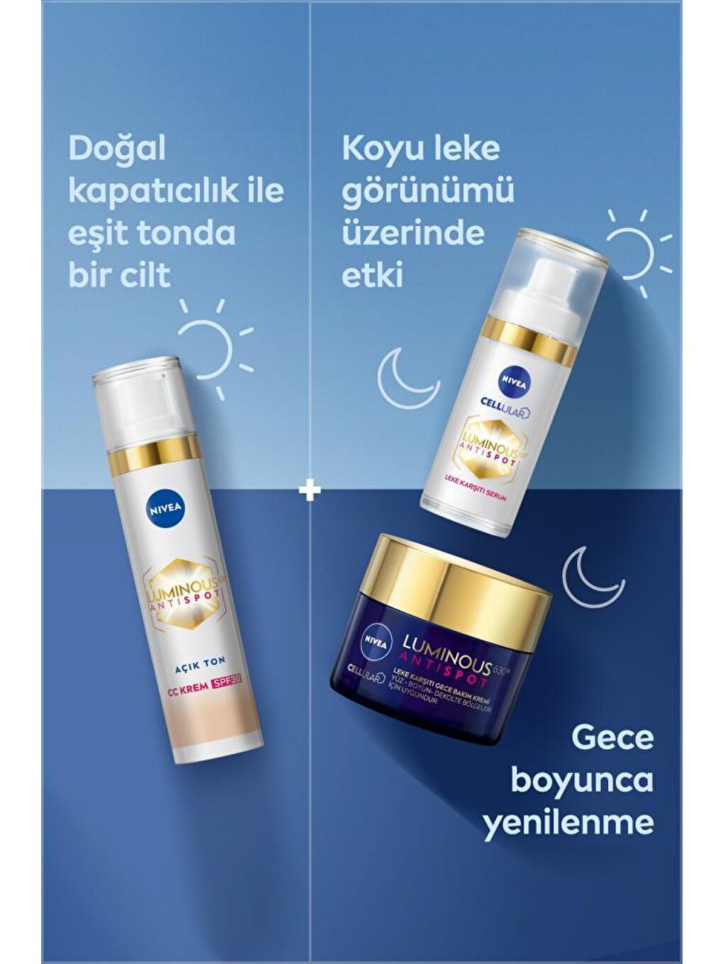 NIVEA Şeffaf Luminous630 Koyu Leke Karşıtı CC Yüz Kremi 40 ml, SPF30+ Güneş Koruyucu, Hyaluronik Asit, Açık Ton - 6