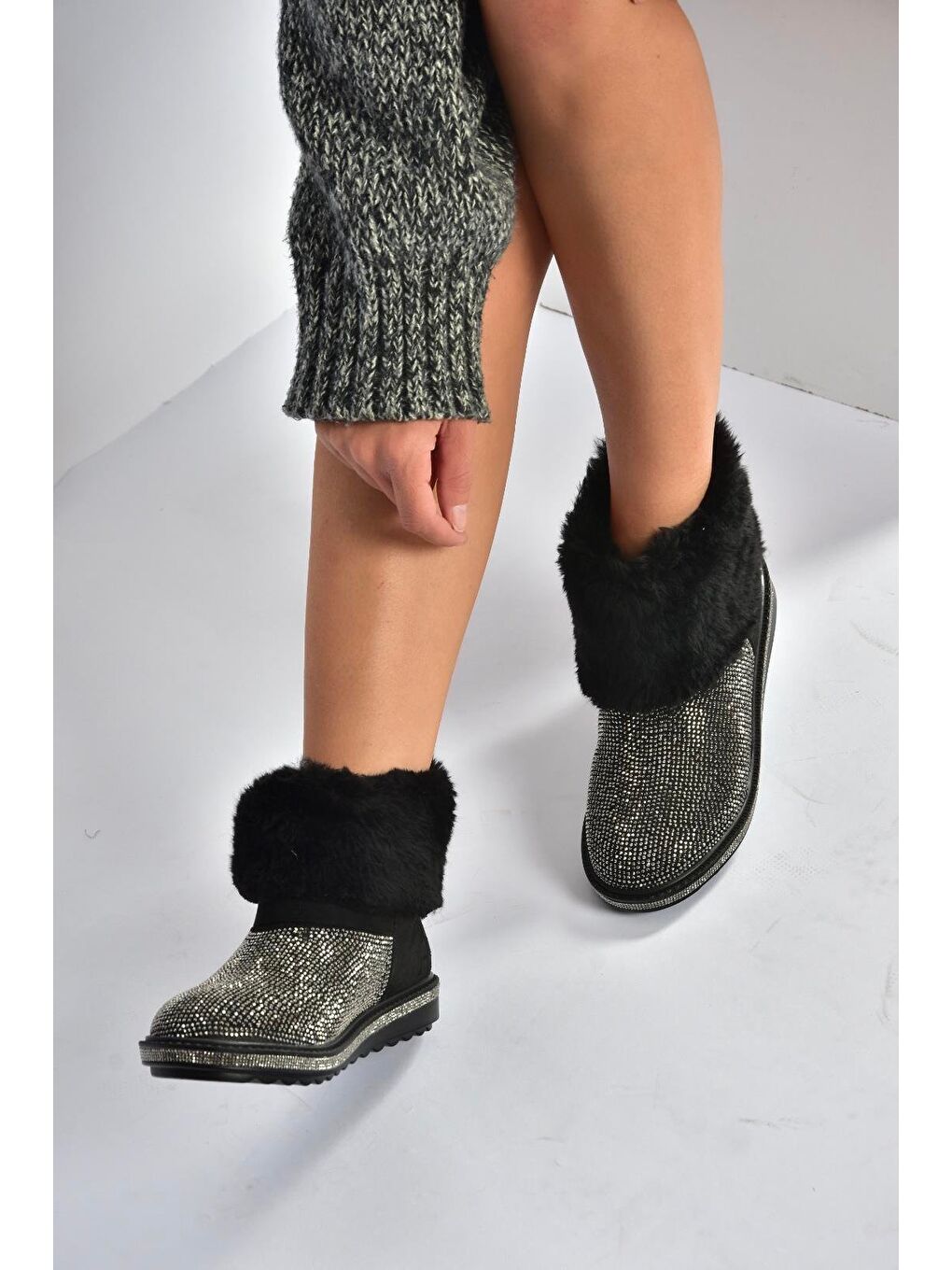 Antrasit Platin Kadın Bot V250014702-2