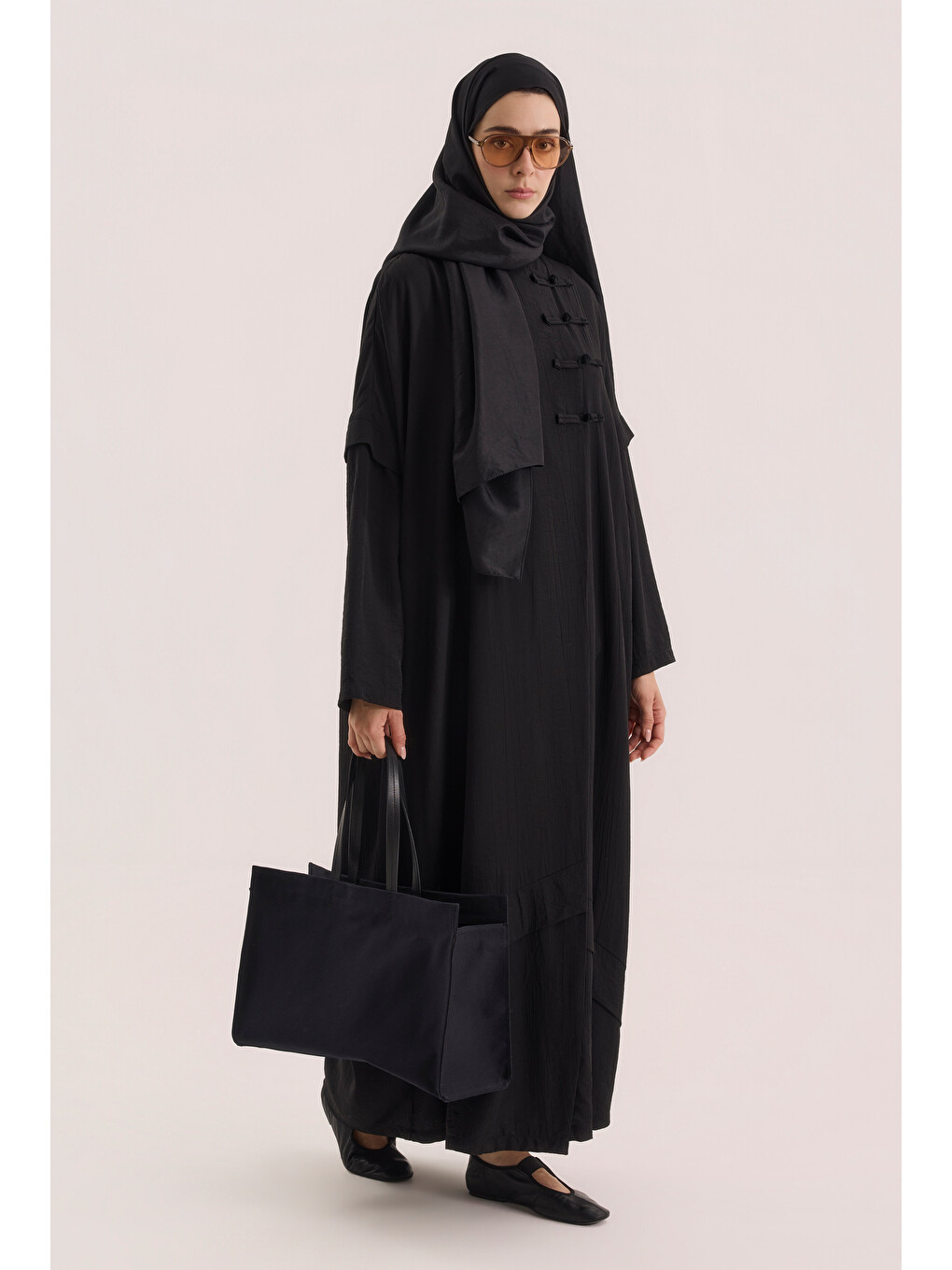 Aller Detaylı Abaya Siyah