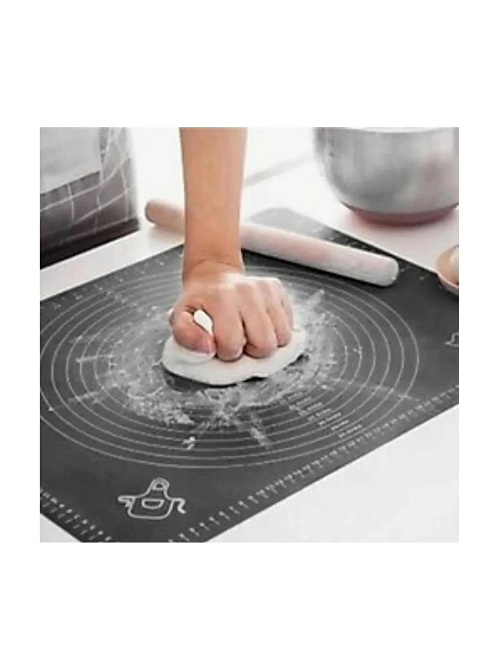 2'li Set Gri 45x65 cm Silikon Hamur Açma Matı ve 9 Bıçaklı Mantımatik-2