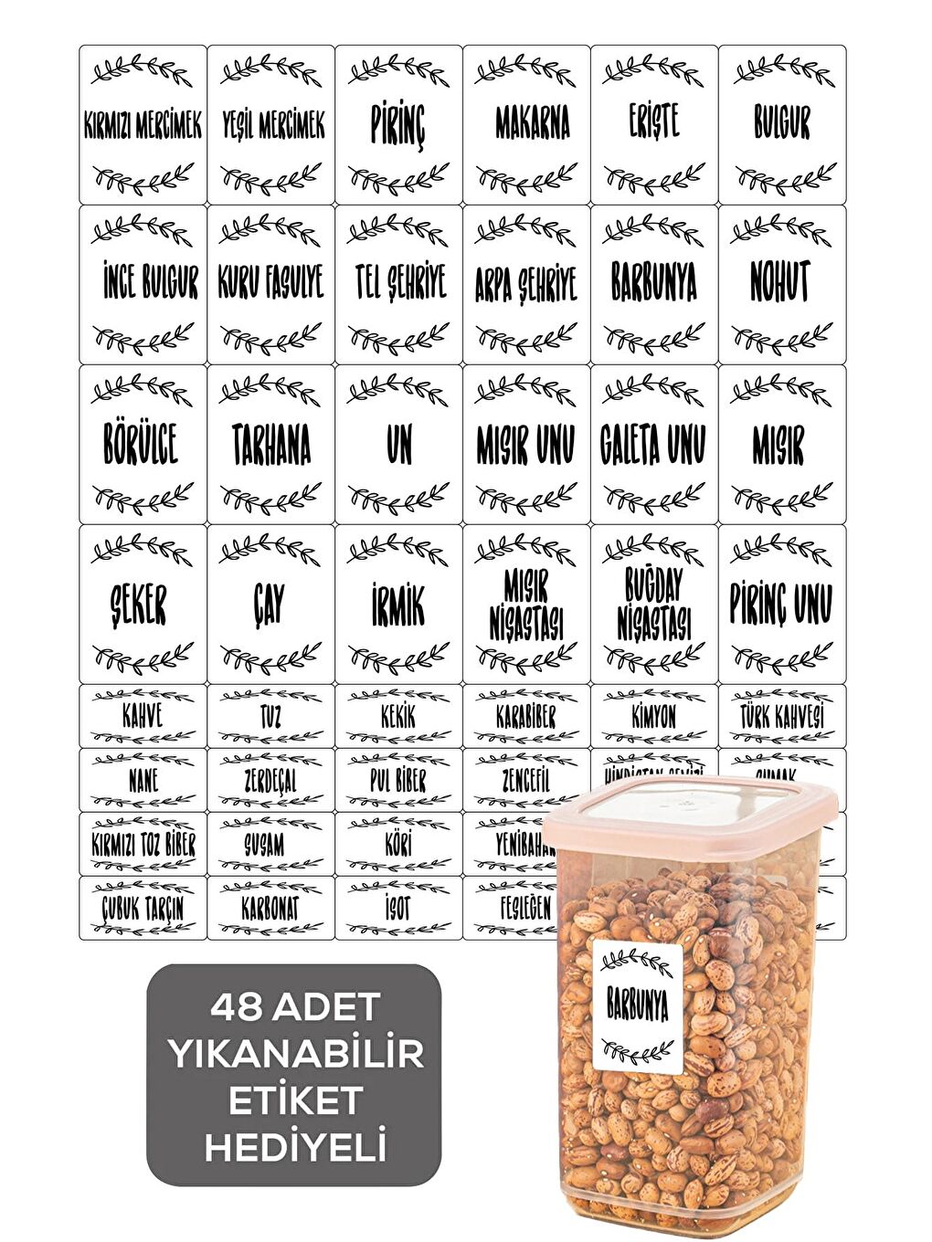 Pembe 24'lü Rosie Küçük Boy Silikon Kapaklı Kare Erzak Saklama Kabı Seti 24x 500 ml Baharatlık Seti-1