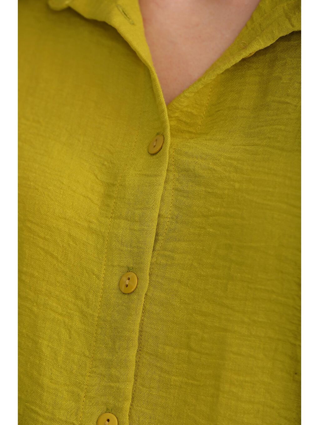 Sarı Hardal Bürümcük Oversize Hamile Gömlek Pantolon Takım-3