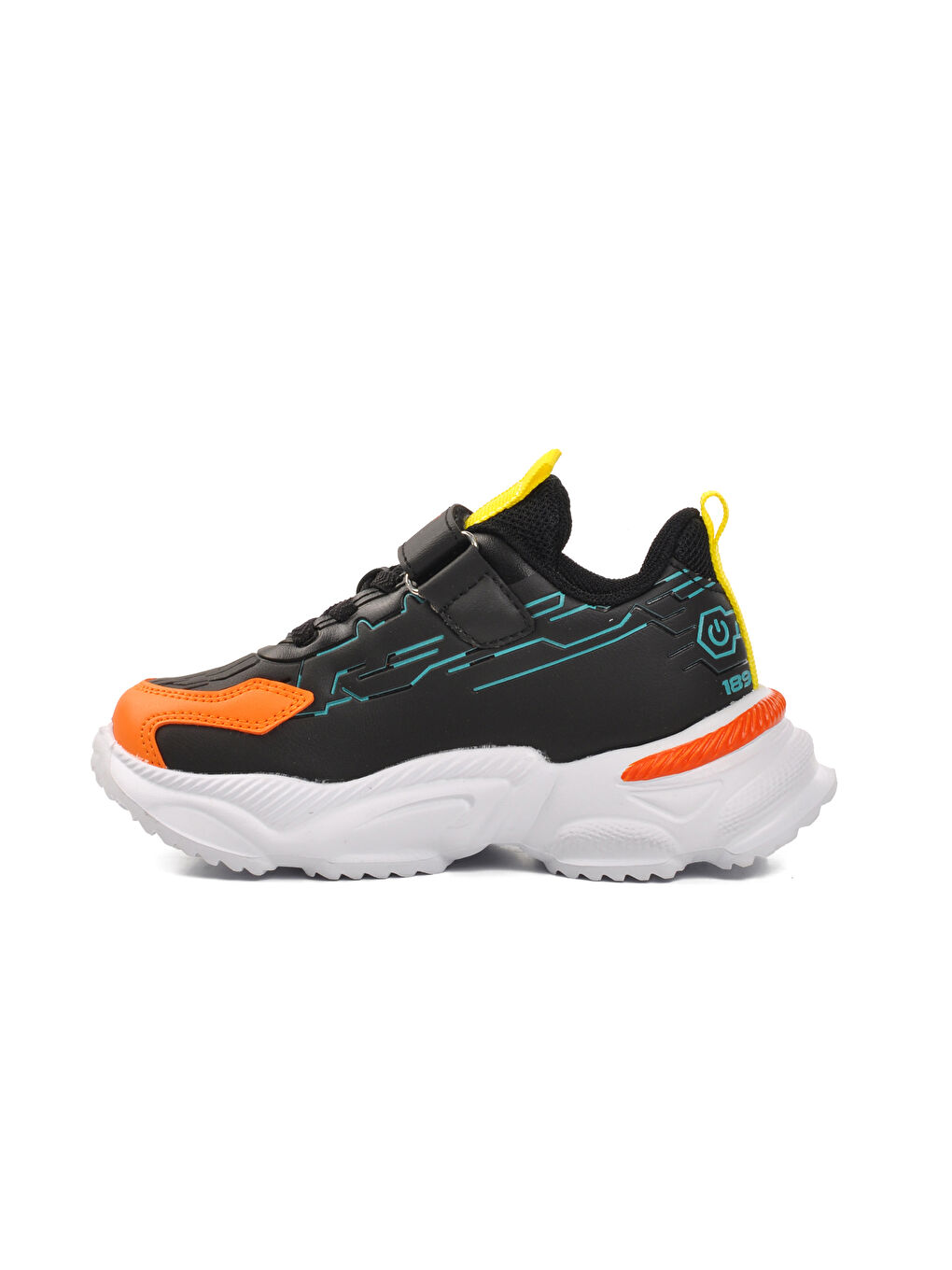 Pepino Siyah-Turuncu Cırtlı Çocuk Sneaker 1783-P - 1