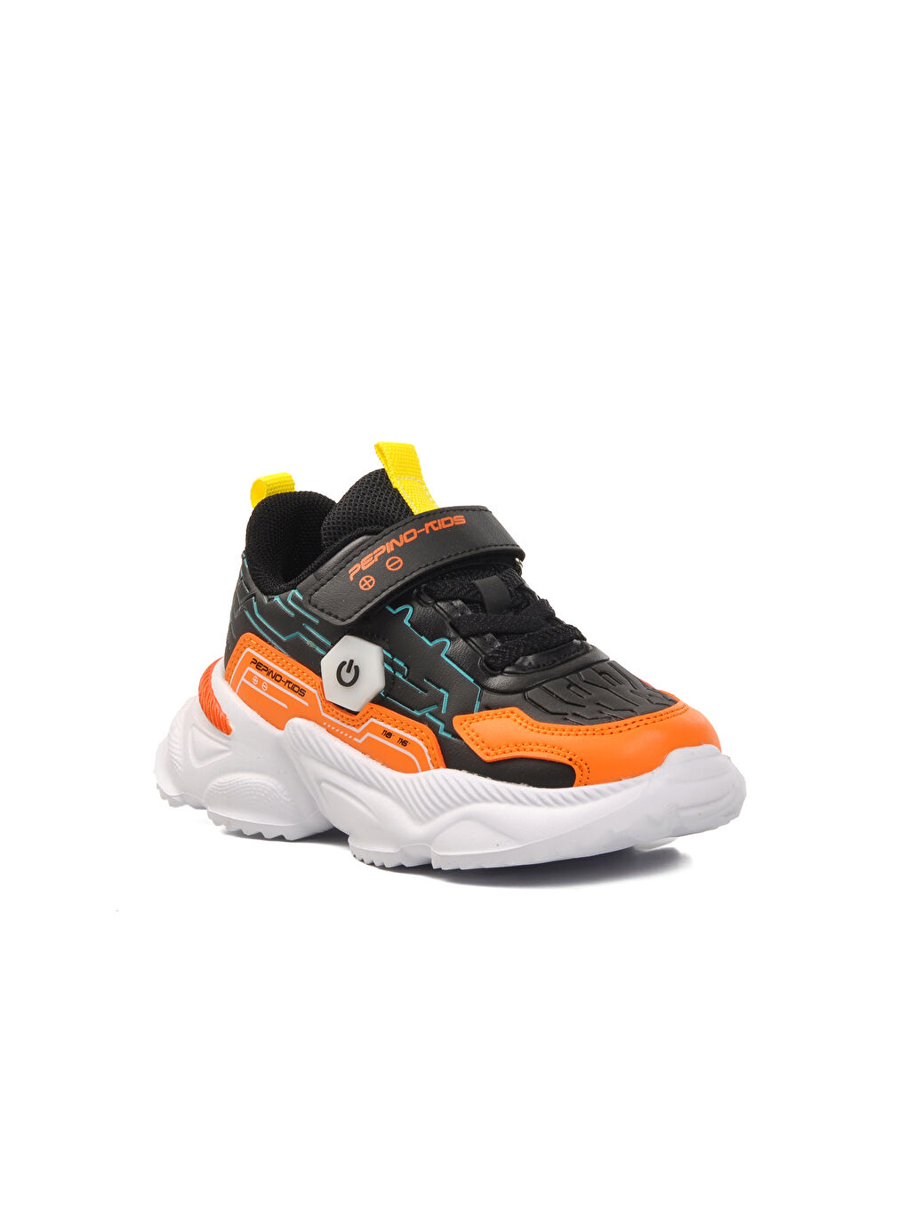Pepino Siyah-Turuncu Cırtlı Çocuk Sneaker 1783-P - 2