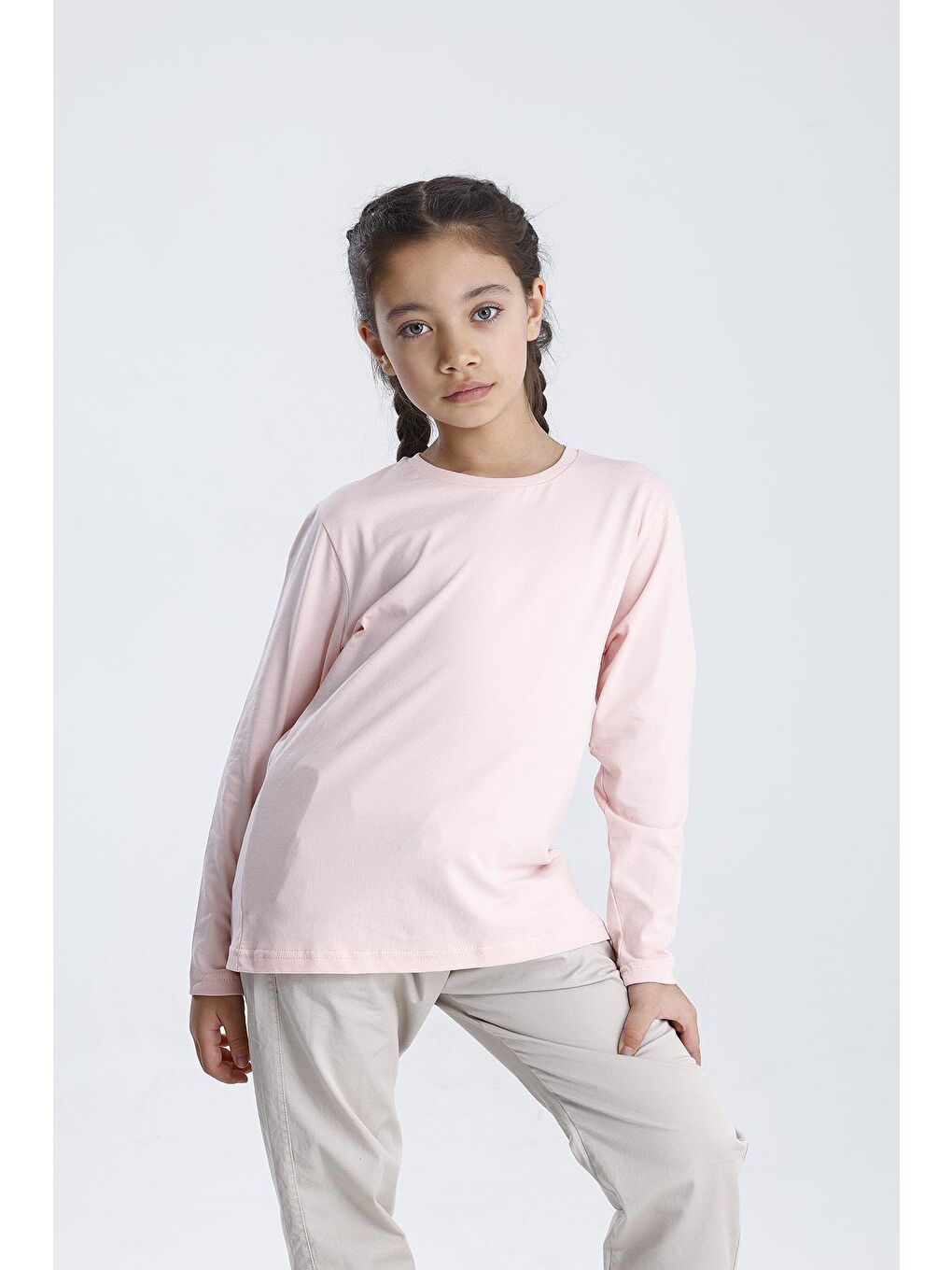 Pembe Basic Uzun Kol Tişört