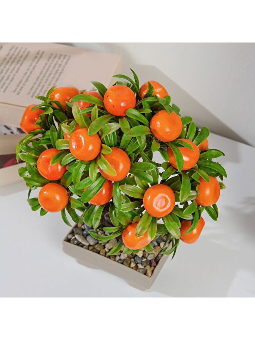 Yapay Mandalina Ağacı - Turuncu - 24x18 cm-2