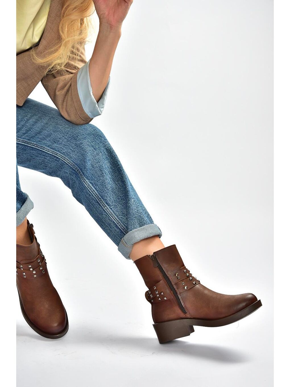 Kahverengi Taba Kadın Bot V674121209-2