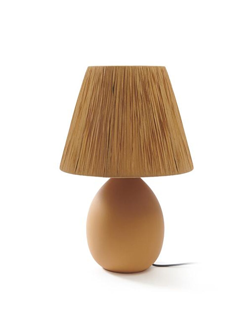 Rond Seramik Abajur - Hardal / Sarı - 37x24x24 cm-1