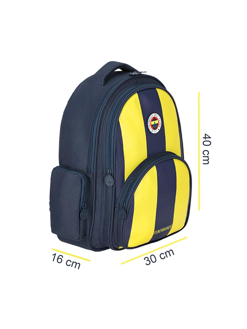 3 Bölmeli Çubuklu Arma Baskılı Suni Deri Okul Sırt Çantası (25756)-1