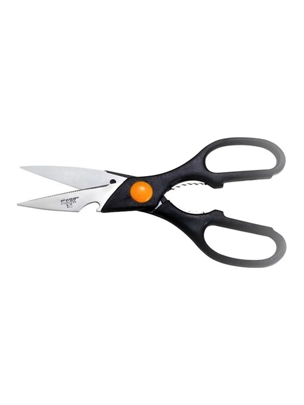 Mutfak Makası Siyah Metal ve Silikon Kızartma Maşası Seti-5