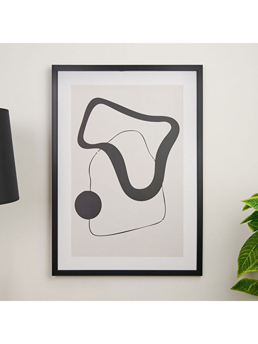 Siyah Deco Elegant Curves Tablo - 50x70 cm
