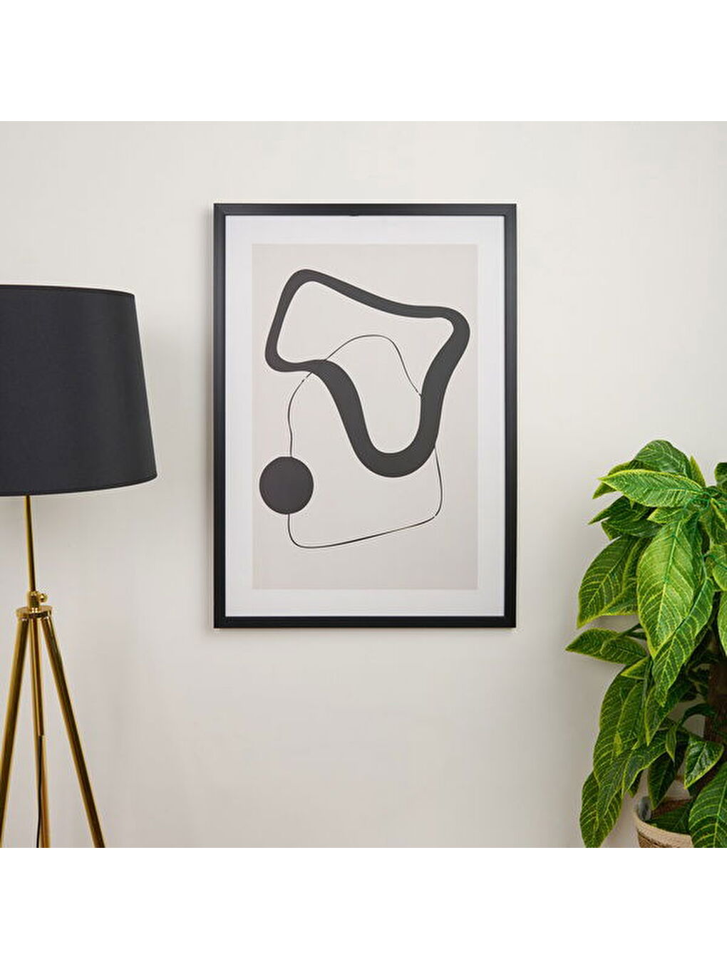 Siyah Deco Elegant Curves Tablo - 50x70 cm-1