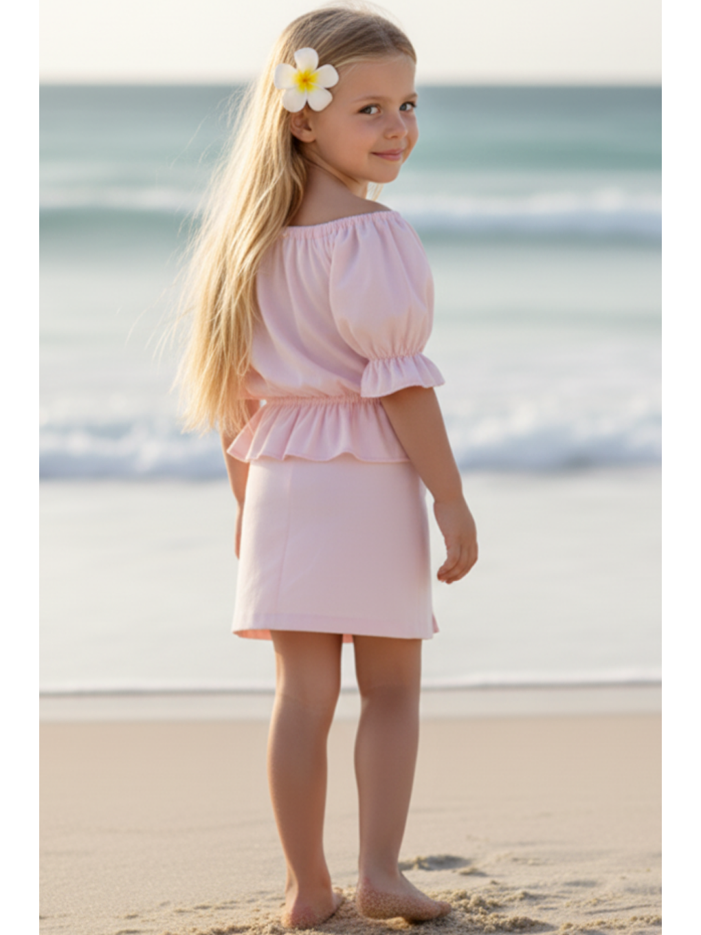 Kız Çocuk Alina Madonna Pudra Pembe Etek Bluz Takım-3