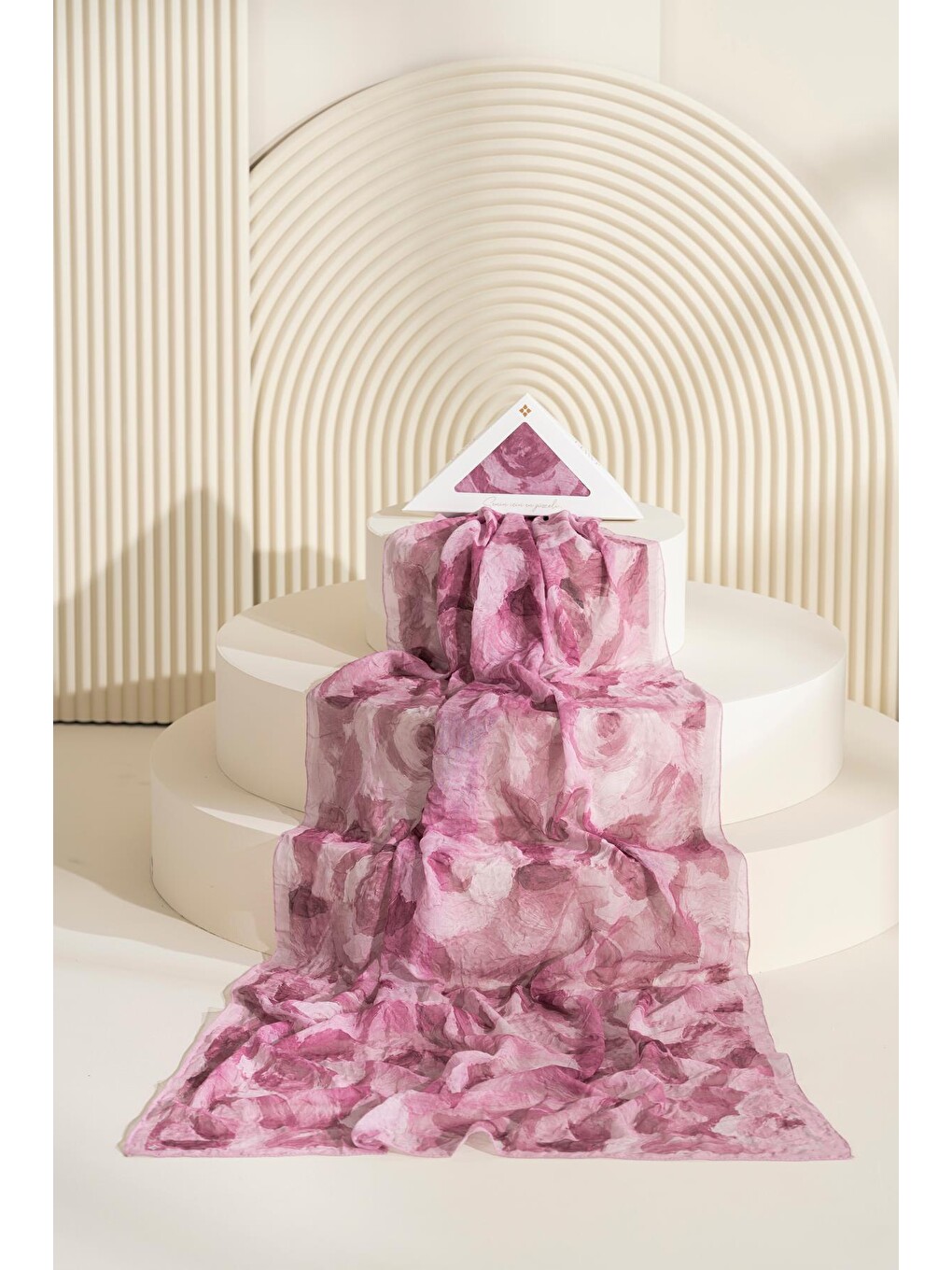 Pembe Desenli Bambu Şal Herakleia