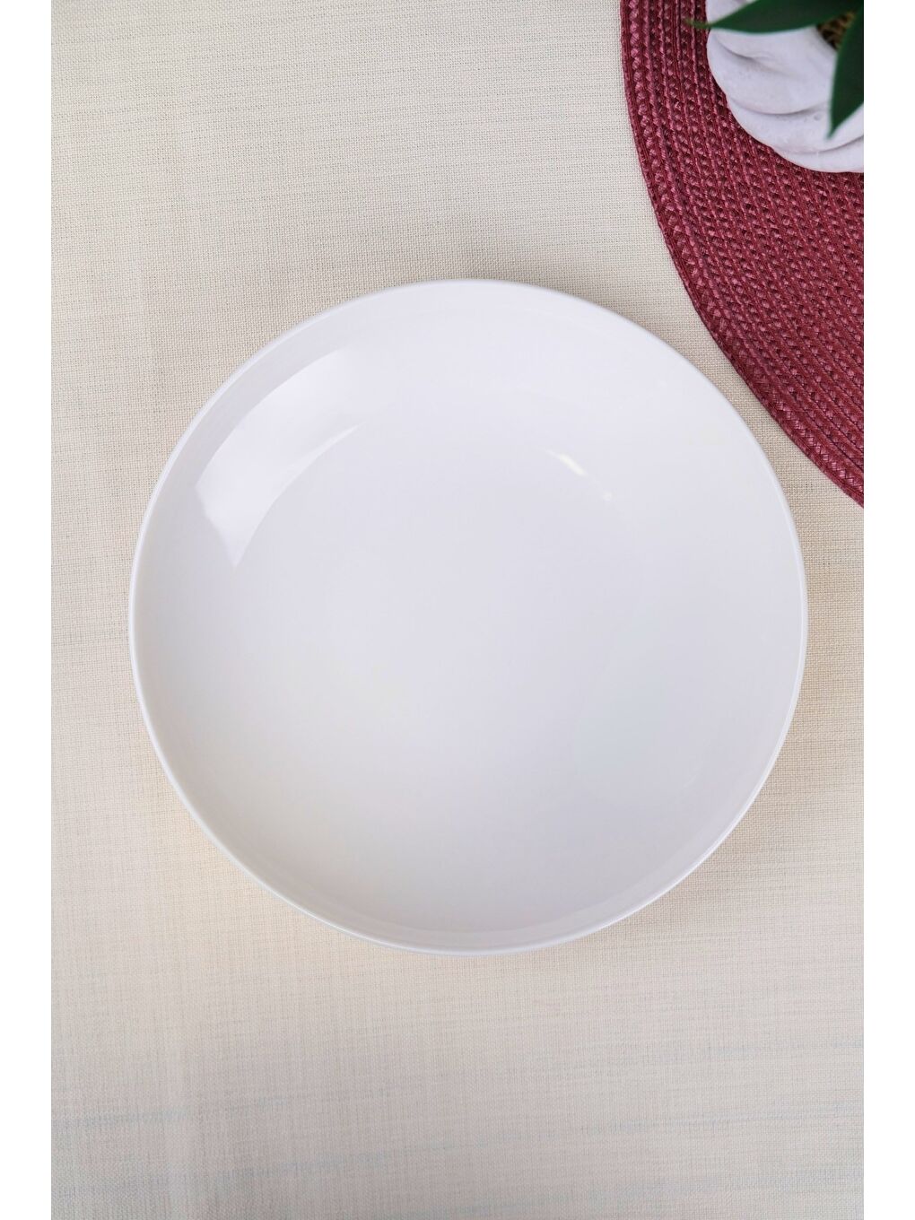 Ekru Porselen Chic Çukur Tabak 19,50cm 550cc Tekli-2