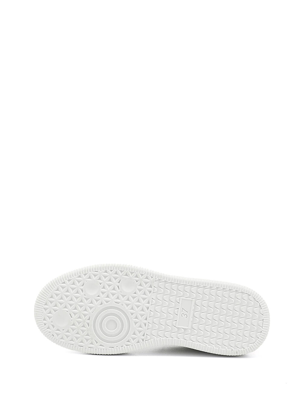 Beyaz Kadın BEYAZ-AÇIK GRİ Lastik Bağcıklı Hakiki Deri Sneaker-3