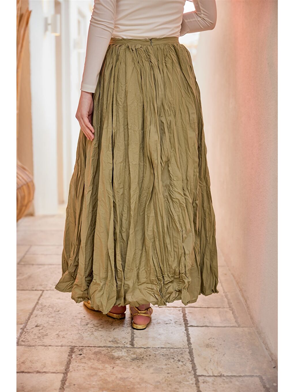 Kadın Vual Etek Küf Yeşil-3