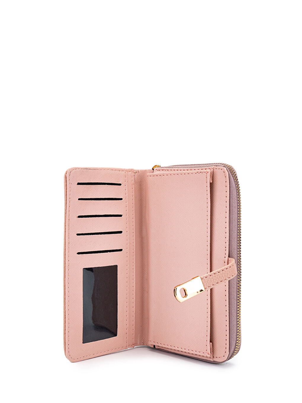 Pembe Suni Deri Kadın Cüzdan Pudra MN103-2