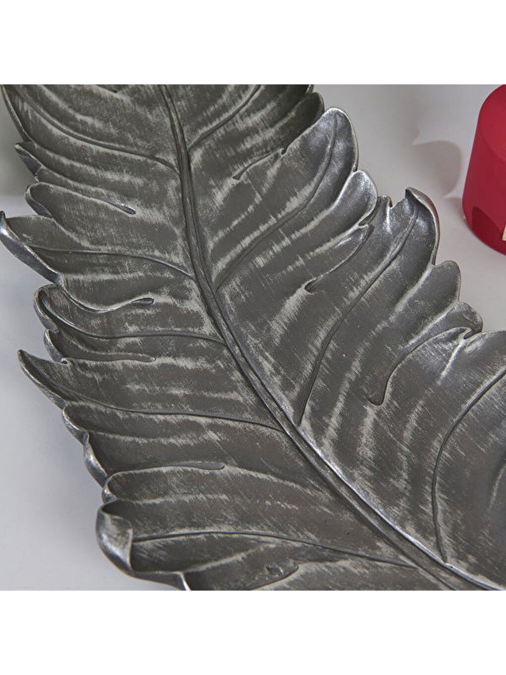 Gri Deco Moena Dekoratif Tabak - Gümüş - 44x19 cm-1