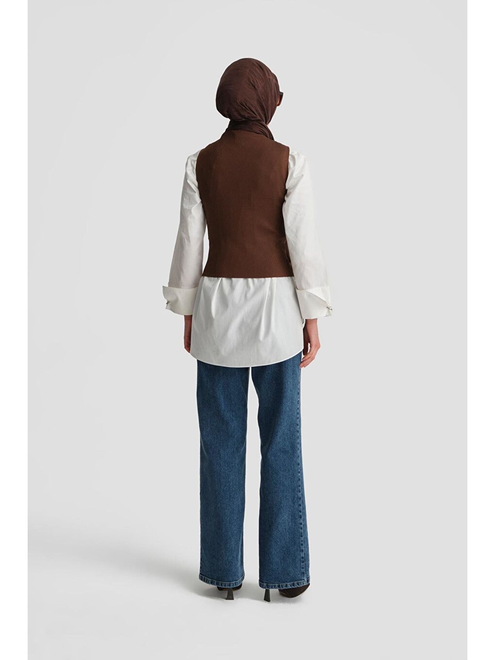 Kahverengi Taşlı Triko 24Kd2807 Acı Kahve-3