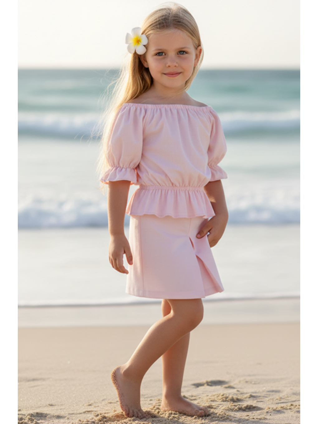 Kız Çocuk Alina Madonna Pudra Pembe Etek Bluz Takım-6