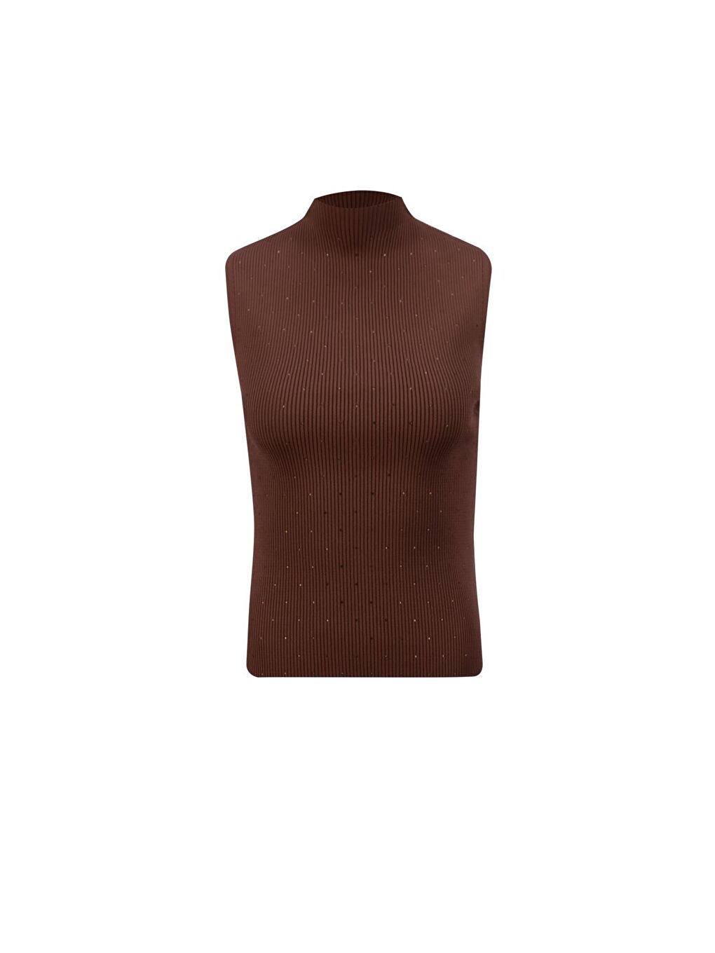 Kahverengi Taşlı Triko 24Kd2807 Acı Kahve-4