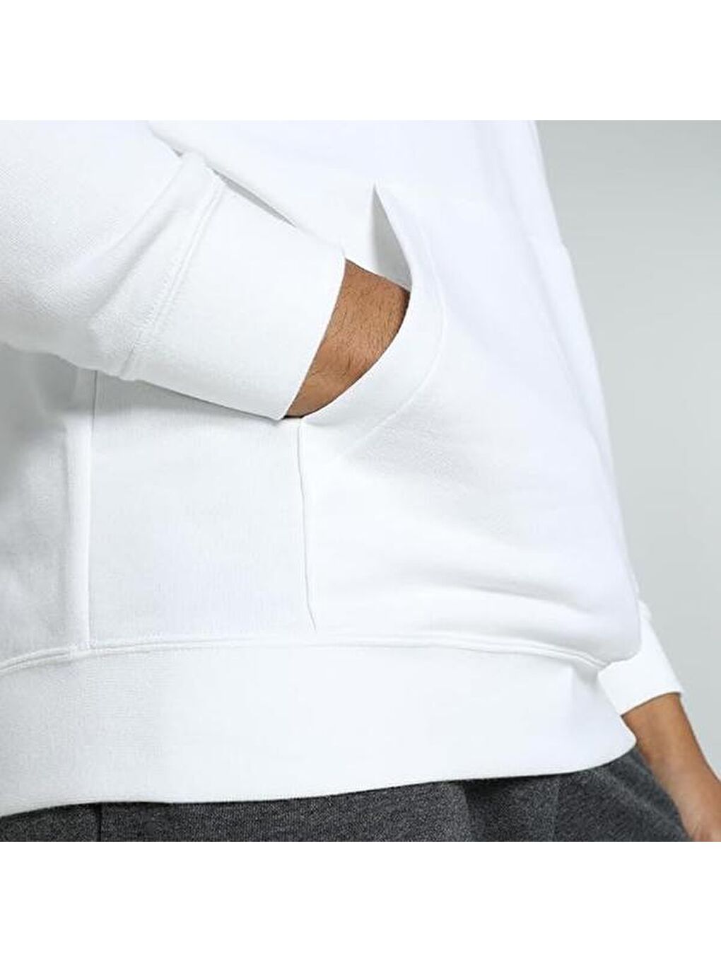 Essentials No 1 Logo Erkek Beyaz Kapüşonlu Sweatshirt-1