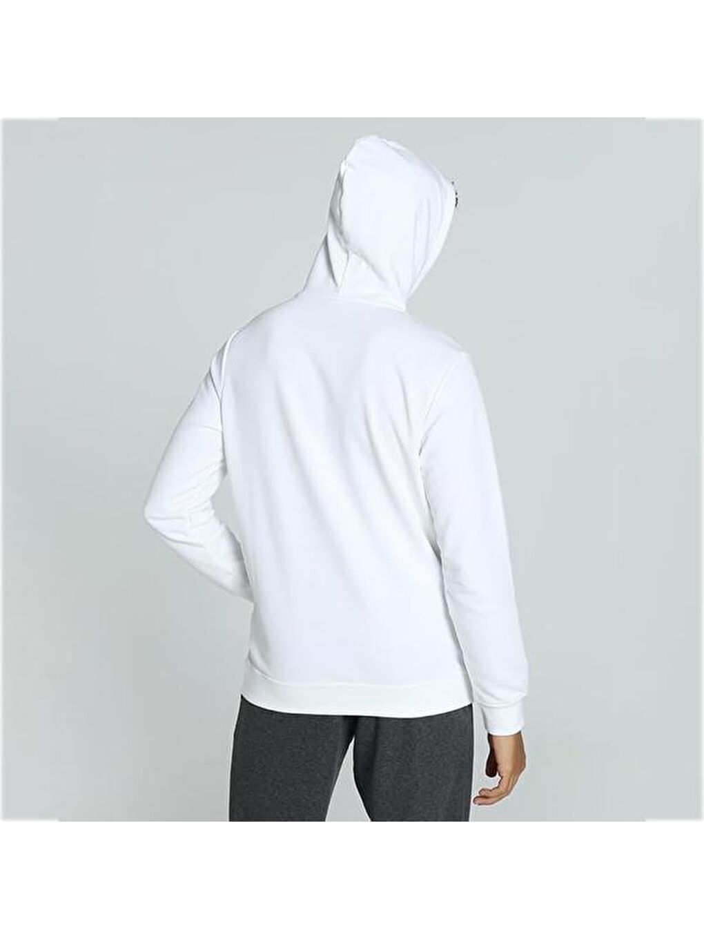 Essentials No 1 Logo Erkek Beyaz Kapüşonlu Sweatshirt-3