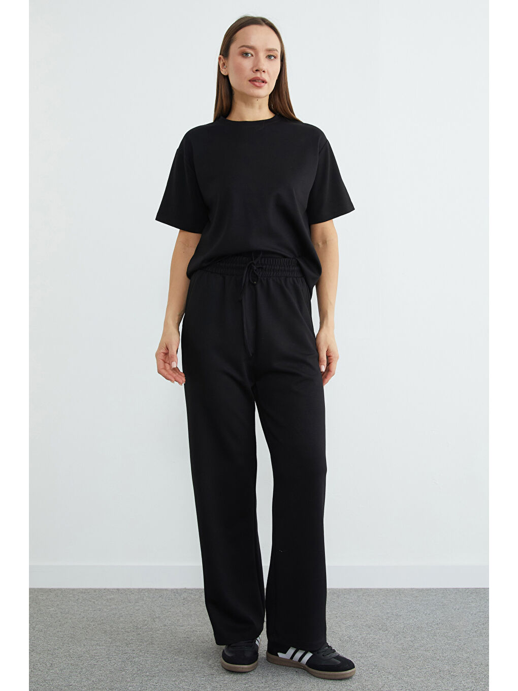 Siyah Basic Kısa Kollu Modal 2 Li Takım