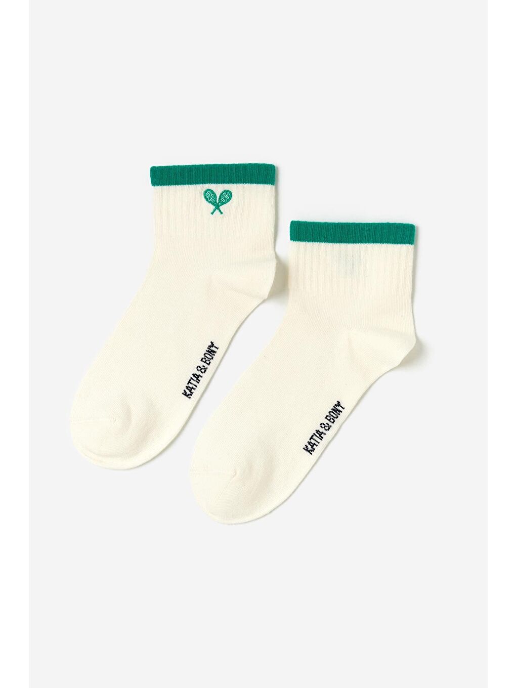 Yeşil Erkek Tenis Desenli 4'Lü Paket Kısa Soket Çorap-4