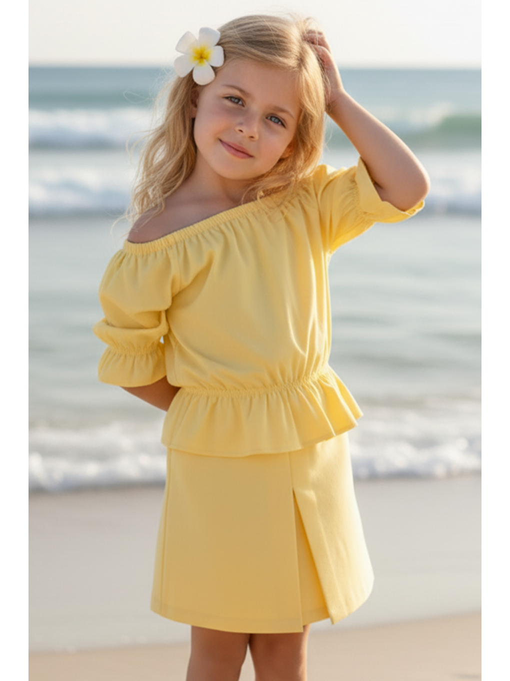 Kız Çocuk Alina Madonna Sarı Etek Bluz Takım-1