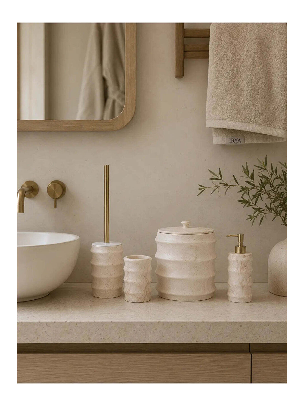 Nova 4 Parça Banyo Akseusar Seti Ekru