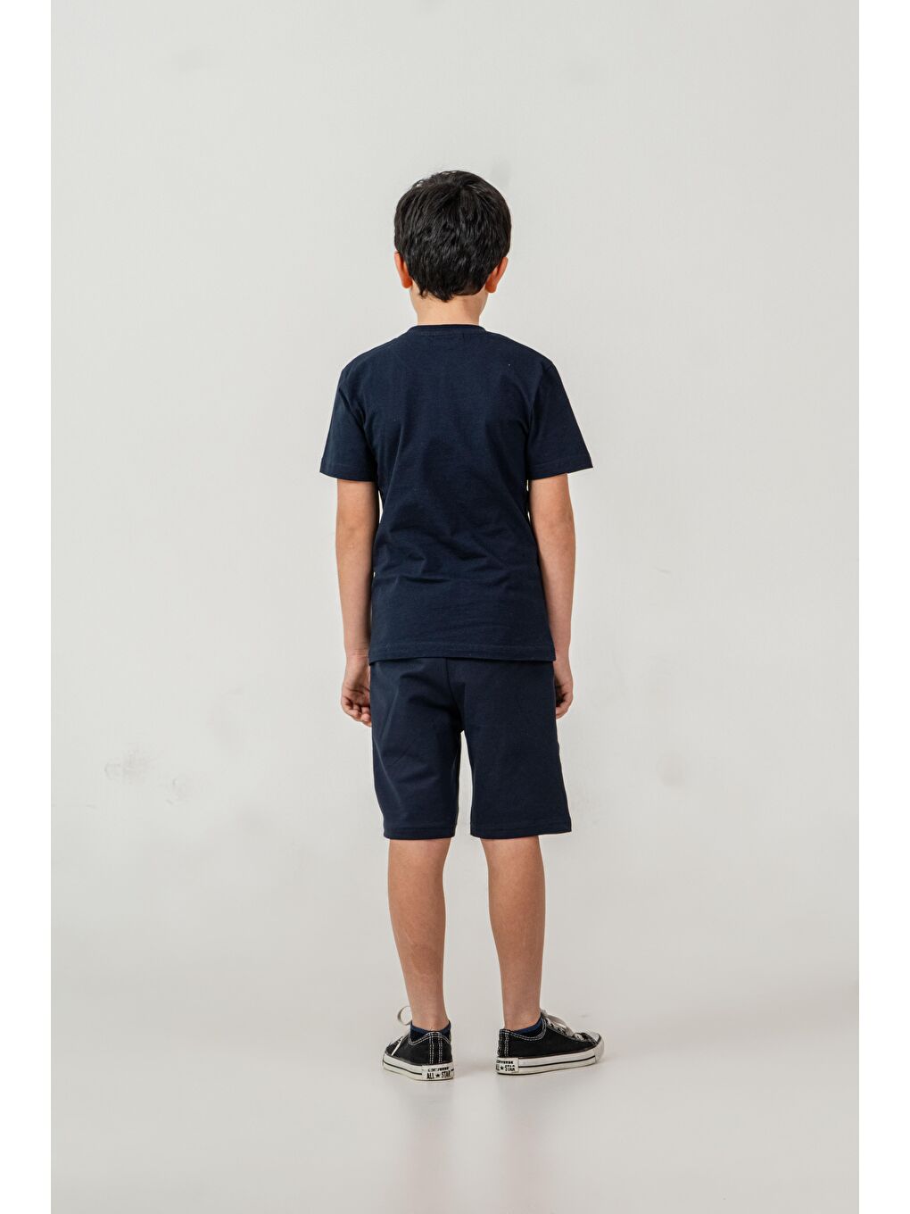 Lacivert Goals Baskılı Erkek Çocuk Şort - Tişört Takımı-4
