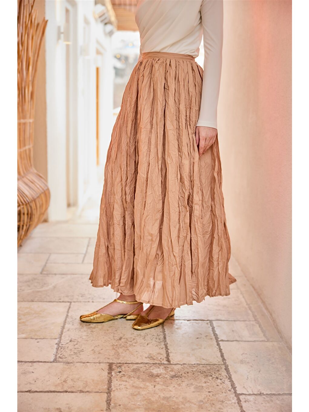 Pembe Kadın Vual Etek Somon-1